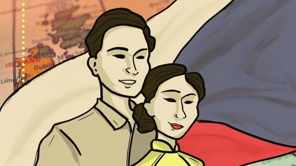 graphic of vietnamese man and woman